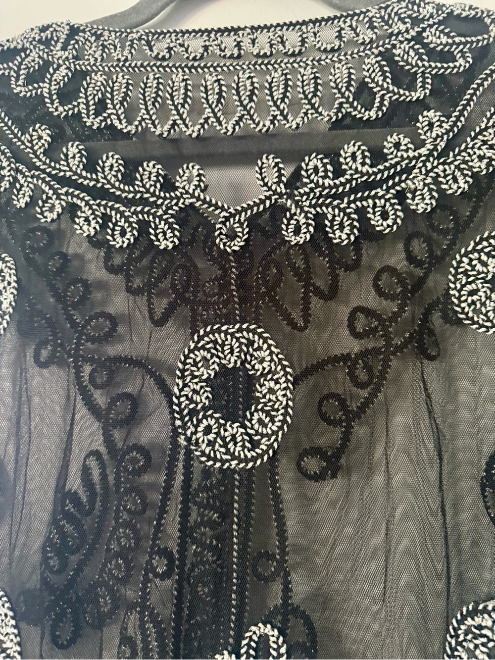 Embellished Black Beaded Sheer Top - Picture 5 of 5